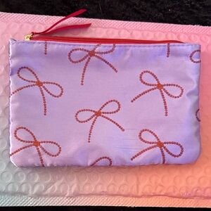 Ipsy Lavender Pouch with Red Bow Accents